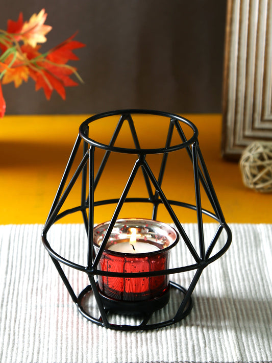 Hosley Black Iron Decorative Table Top  Tealight Candle Holder Home Decoration