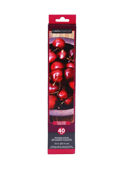 Set of 240 Highly Fragranced Hosley® Black Cherry Incense Sticks (packed in forty piece count boxes) with bonus Decorative Butterfly Shaped Wooden Holder