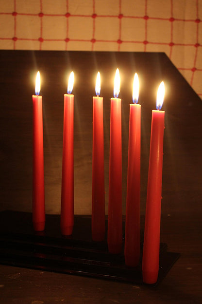 Hosley® Pack of 6 Unscented 25.4cm High Red Taper Candles