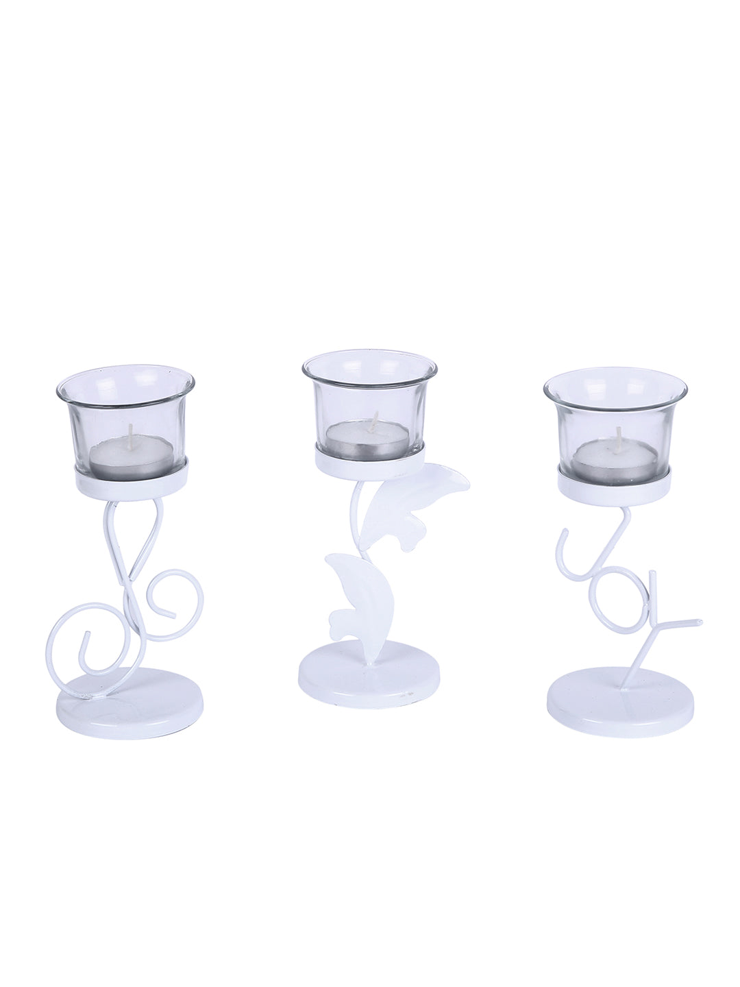 Hosley Set of 3 White Trendy Table Decoration Tealight Holder