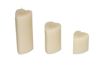 Hosley White Heart Shape Scented Pillar Candle, Pack of 3 Different Sizes, for Gifting, Valentineday Gift, decoration and festive
