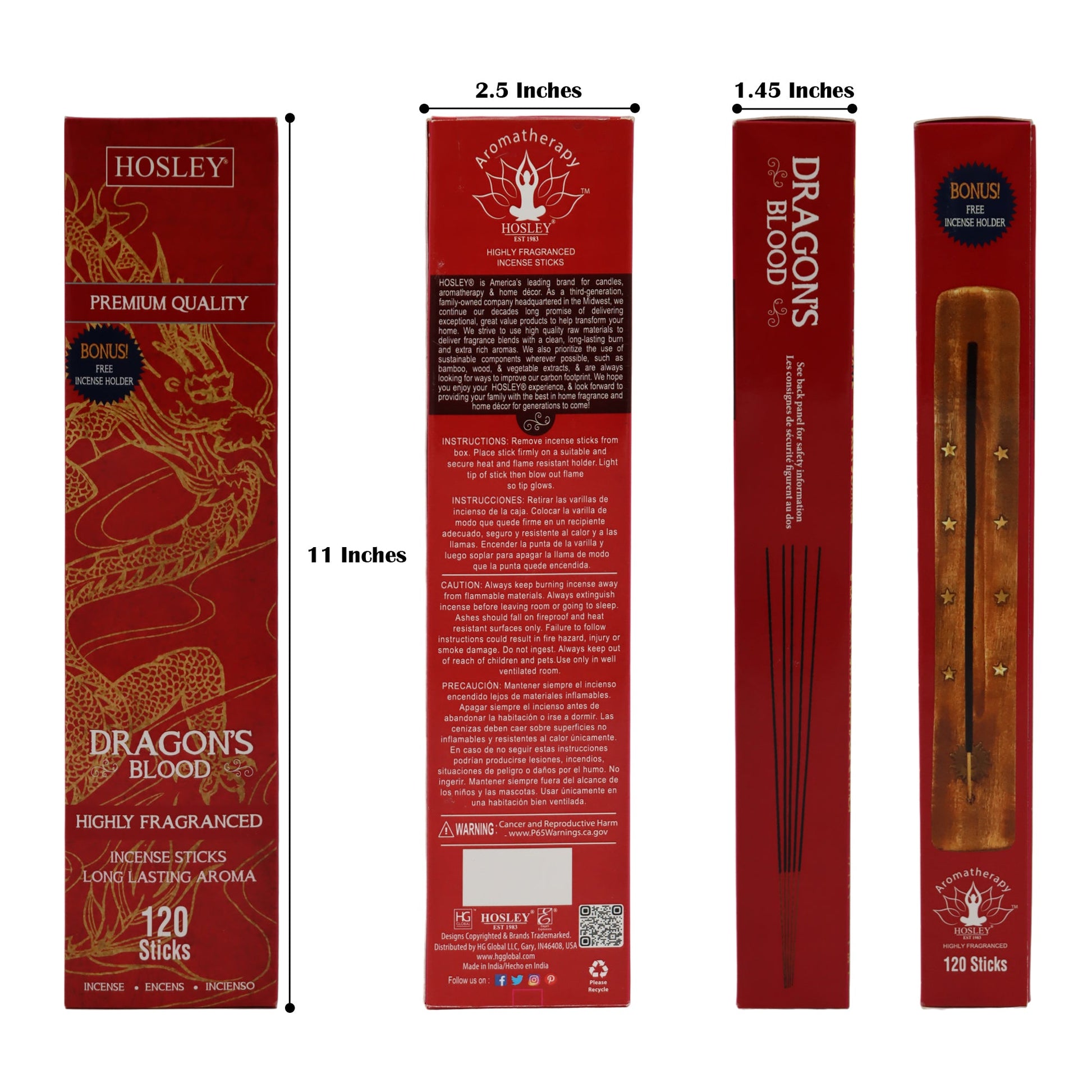 Hosley Dragon's Blood Fragrance Incense Sticks