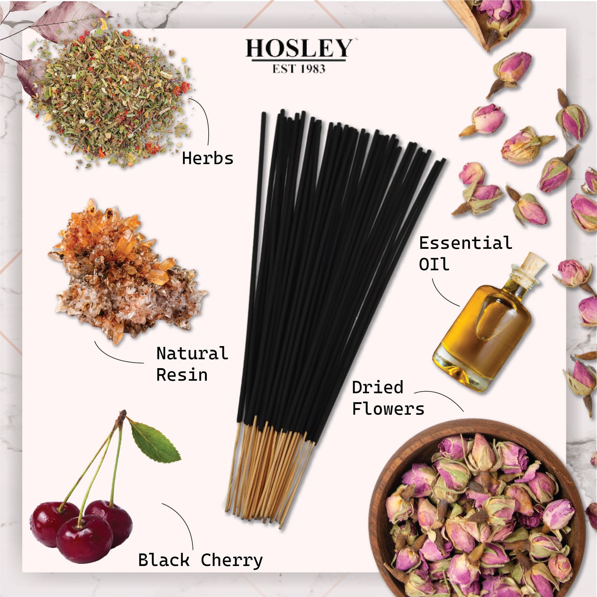 Hosley Black Cherry Fragrance Incense Sticks