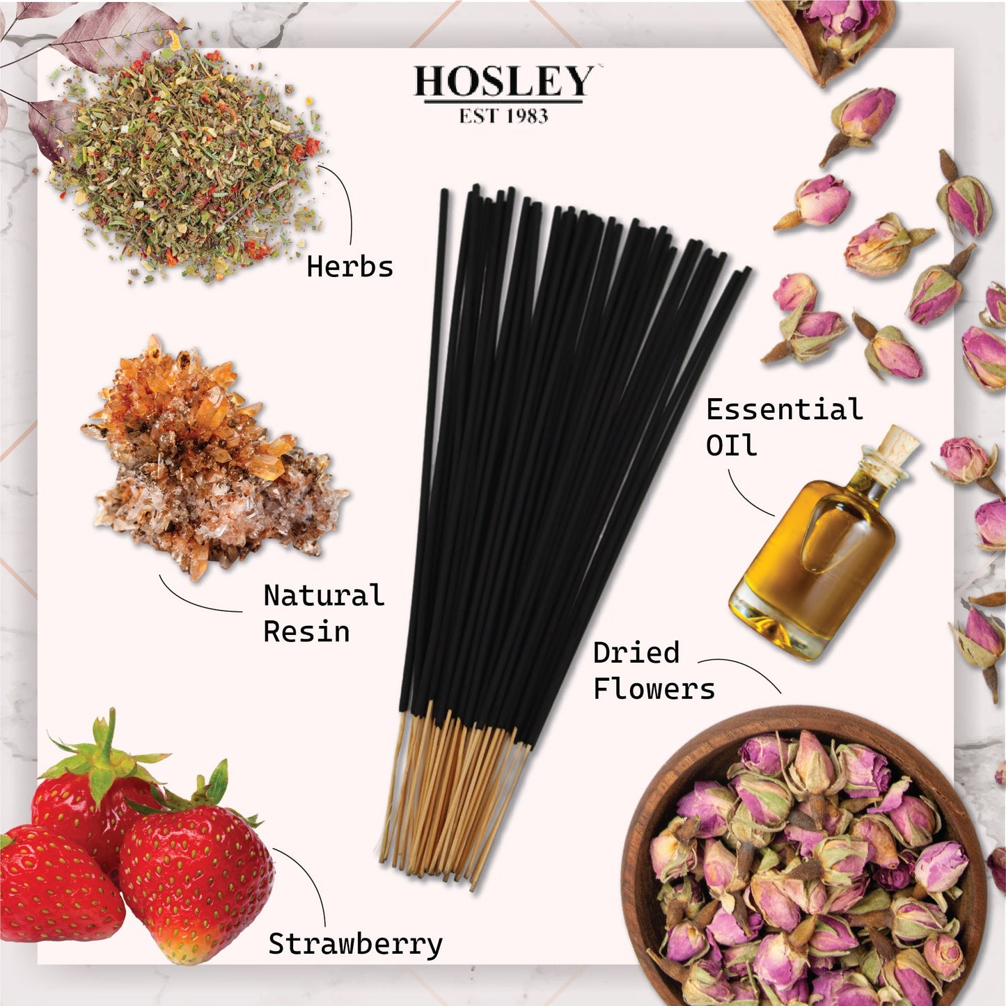 Hosley Strawberry Fragrance Incense Sticks