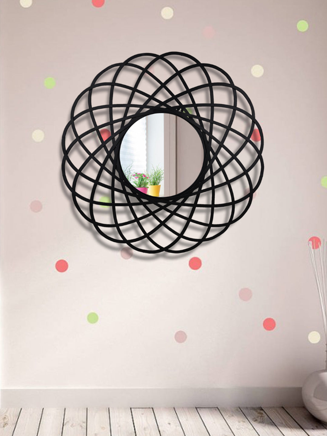Hosley Decorative Circular Sprial Iron Wall Mirror
