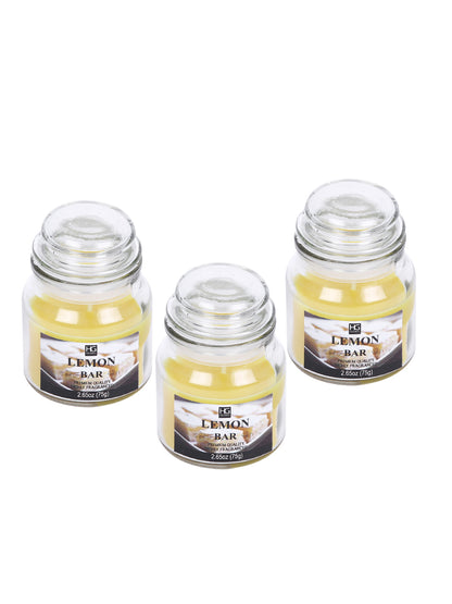 Set of 3 Hosley® Lemon Bar  Highly Fragranced Jar Candles, 2.65 Oz wax each