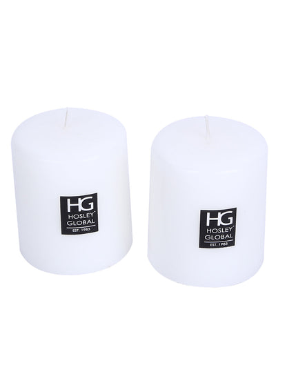 Set of 2 Hosley® Unscented 3inch Pillar Candles