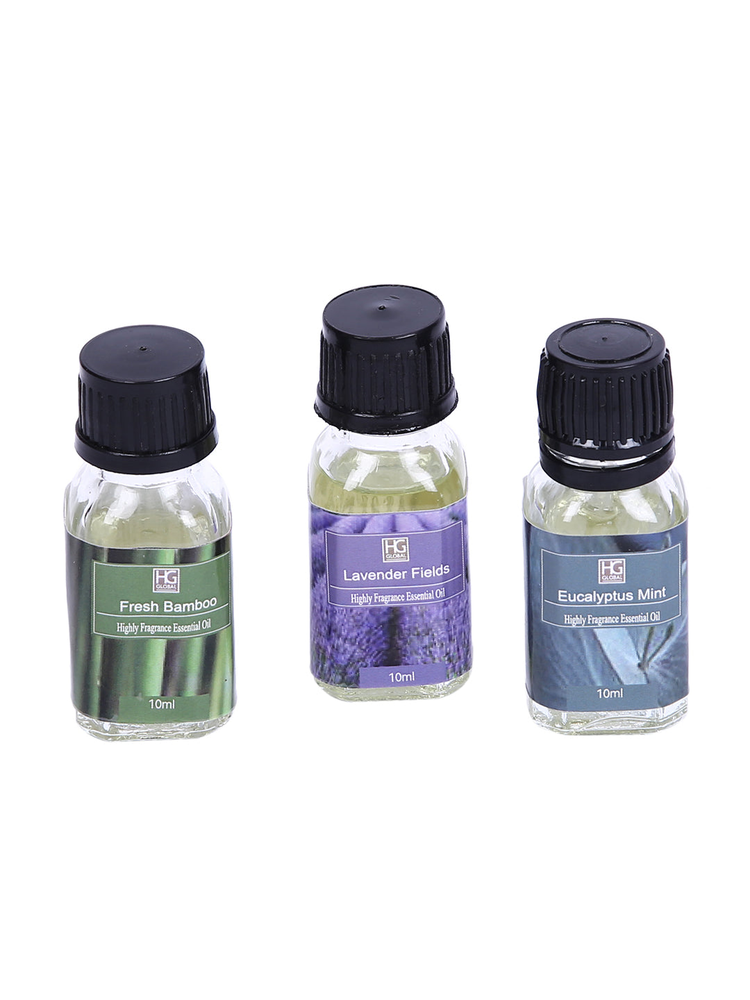 Set Of 3 Hosley® 10ML Each Highly Fragranced Oils - Lavender Fields, Eucalyptus Mint and Fresh Bamboo