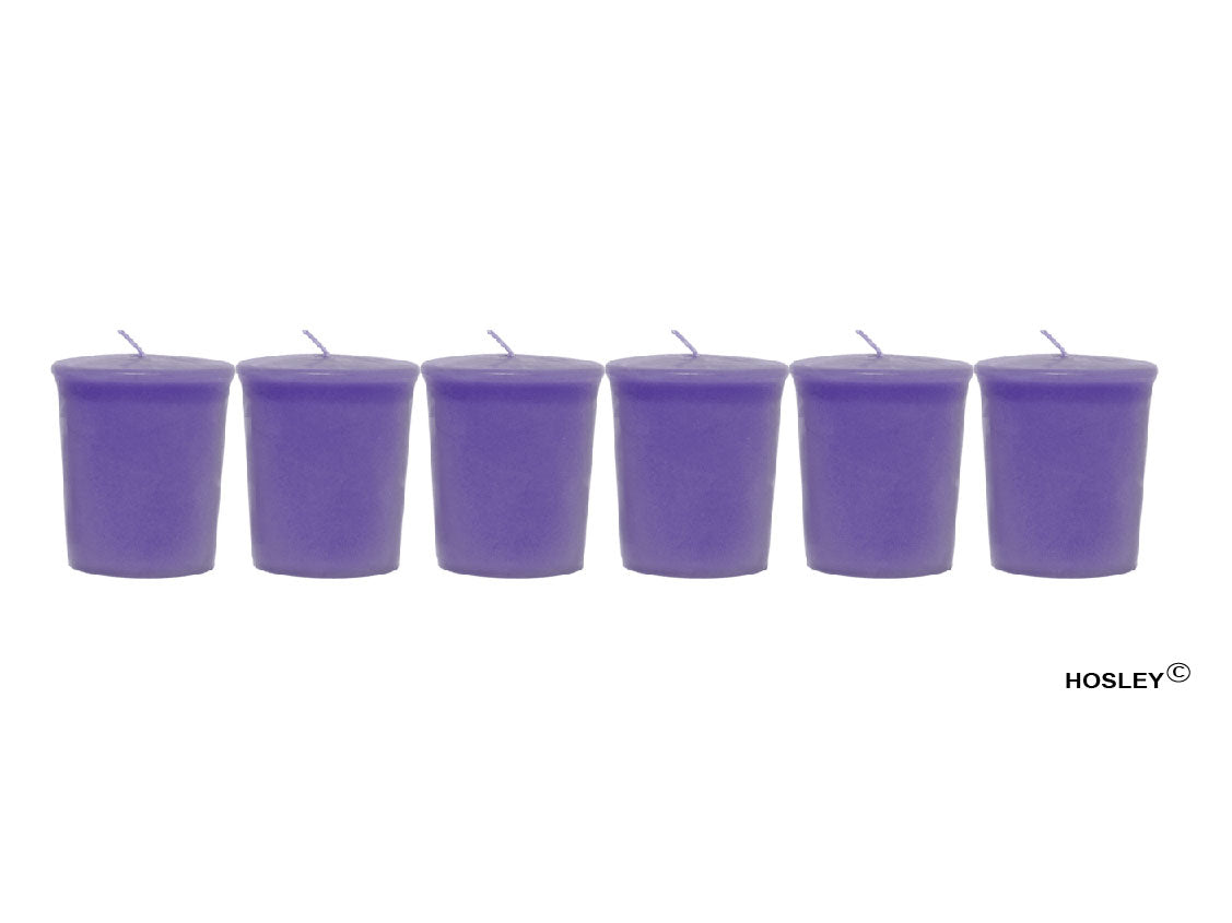 Set of 6 Hosley® 15 Hour Burn Time Each, Lavender Fields Highly Fragranced Votive Candles