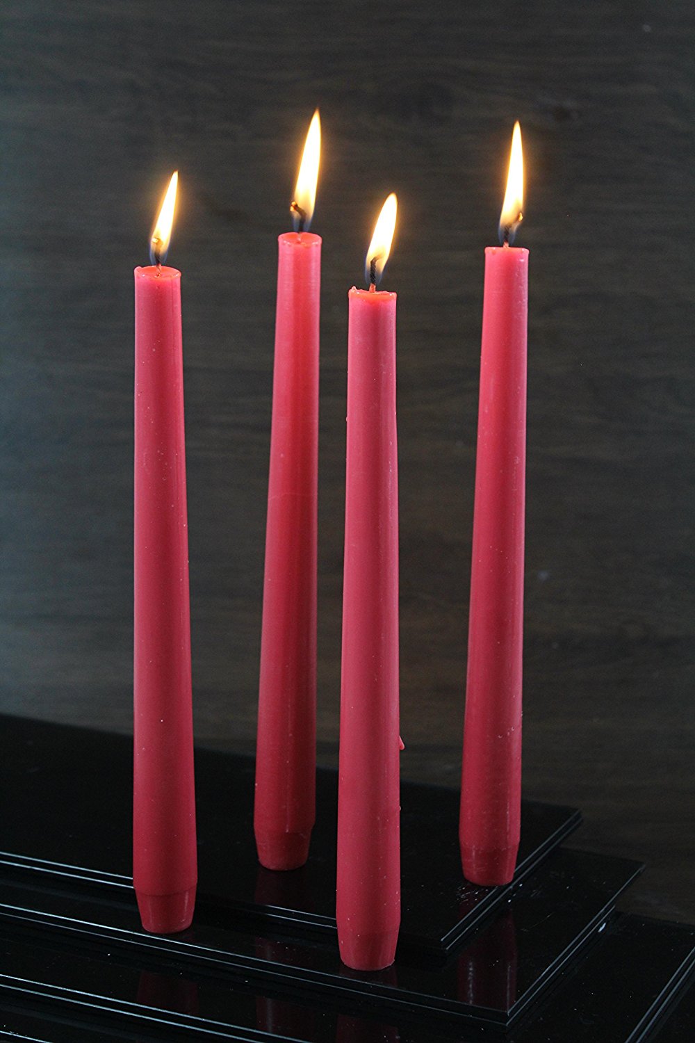 Hosley® Pack of 4 Unscented  25.4cm High Red Taper Candles