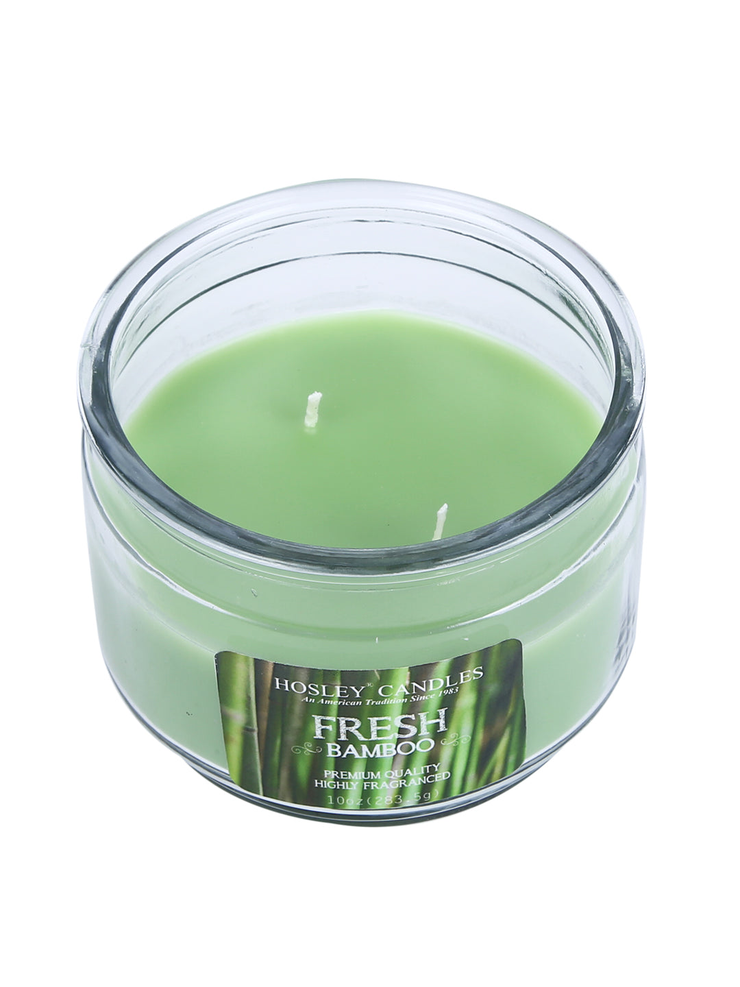 Hosley® Fresh Bamboo  Highly Fragranced, 2 Wick, 10 Oz wax, Jar Candle