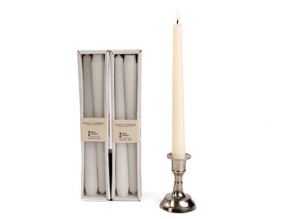 Hosley® Pack of 4 Unscented 25.4cm High White Taper Candles