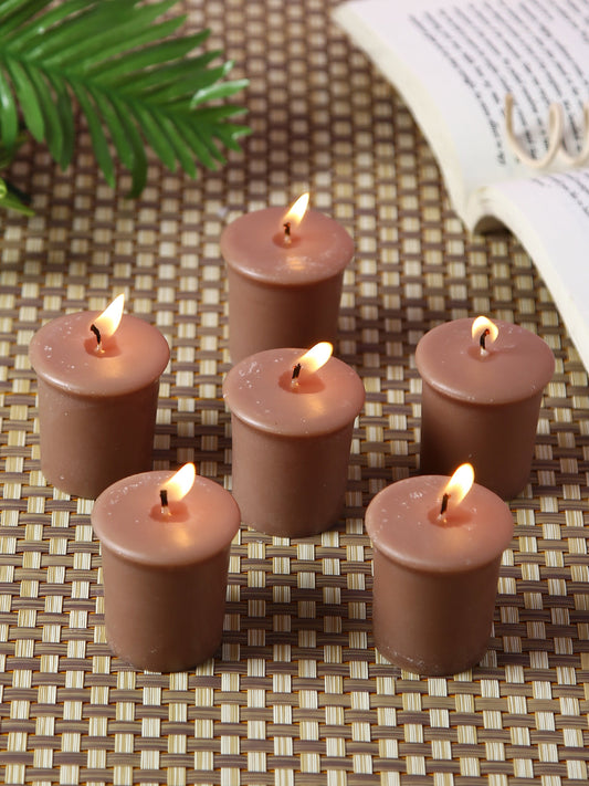 Set of 6 Hosley® 15 Hour Burn Time Each, Hazelnut Creme Highly Fragranced  Votive Candles