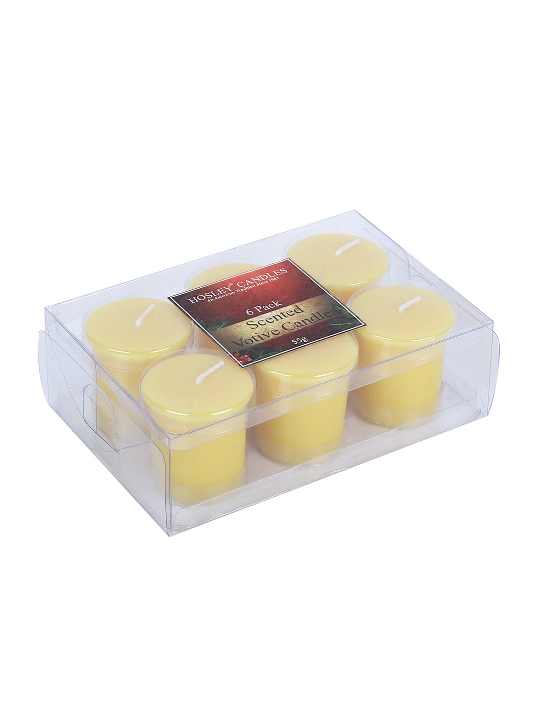 Set of 6 Hosley® 15 Hour Burn Time Each, Lemon Bar Highly Fragranced  Votive Candles