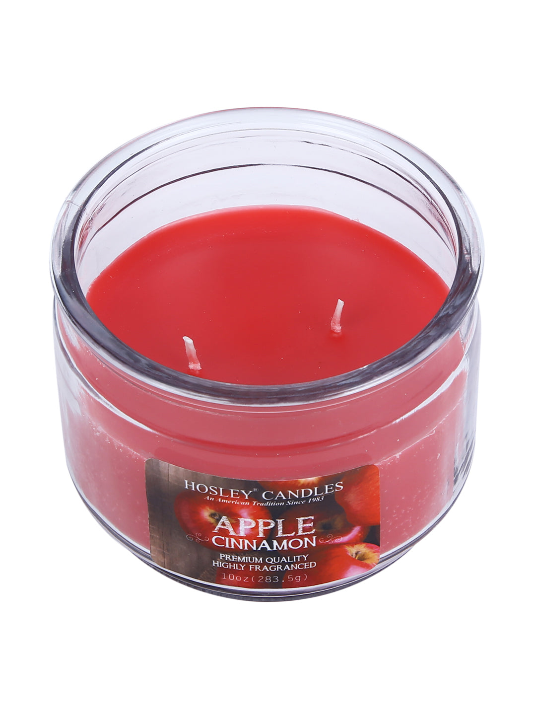 Hosley® Apple Cinnamon  Highly Fragranced, 2 Wick, 10 Oz wax, Jar Candle
