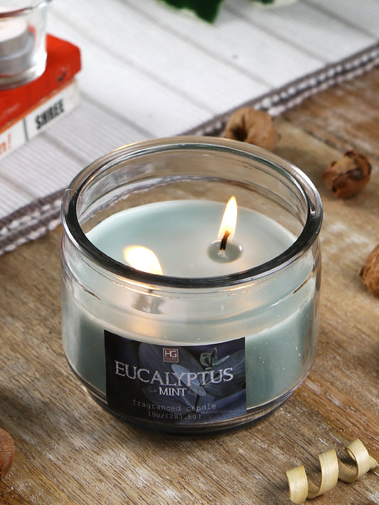 Hosley® Eucalyptus Mint Highly Fragranced, 2 Wick, 10 Oz wax, Jar Candle